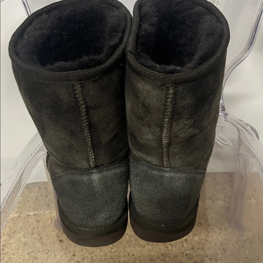 Sz 7 leather Sheep skin and sheepskin in sock warm Boots Brown Grey